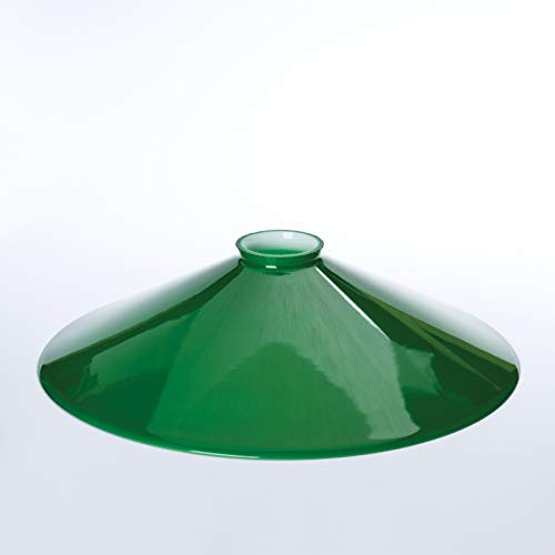 Abat-jour en verre vert brillant Ø 30 cm avec bord pour douille E27