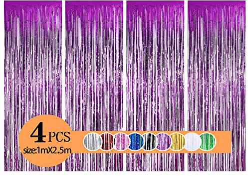 Metallische Lametta Vorhänge/Folie Hintergrund Fringe Vorhänge für Geburtstag Party/Hochzeit, DIY Photo Booth Dekorationen, Tür Fenster Hintergrund Foto Requisiten für Festival(1x2.5m)