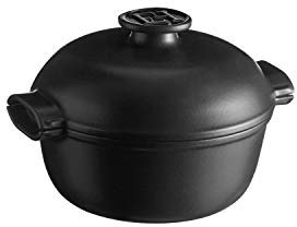Emile Henry EH779562 Petite cocotte ronde Delight Céramique Induction, 2 litres, noire