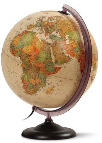 WONDAY Globus, beleuchtet, 30 cm, First, antik
