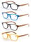 MODFANS (4 Pack Lesebrille 2.5 Herren/Damen,Gute Brillen,Hochwertig,Komfortabel,Rechteckig,Holz-Effekt,Super Lesehilfe,fur Manner und Frauen