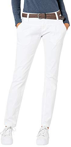 Urban Surface Damen Chino Stoff-Hose mit Flecht-Gürtel White L