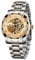 A ALPS Uhren, Herrenuhren, mechanisch, Handaufzug, Skelett, klassisch, Business-Mode, Edelstahl, Steampunk-Kleideruhr, 03-All Gold, Mechanische Skelett-Armbanduhr