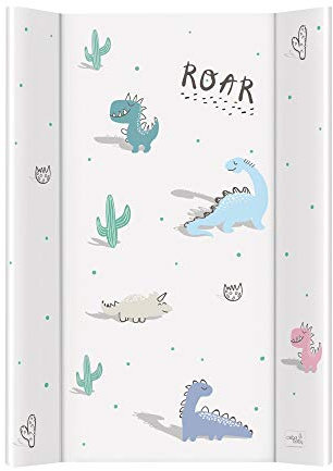 Ceba Baby Wickelauflage Wickelunterlage Wickeltischauflage 2 Keil 80x50 cm, 70x50 cm Abwaschbar für Mädchen und Junge Dino 70x50 cm