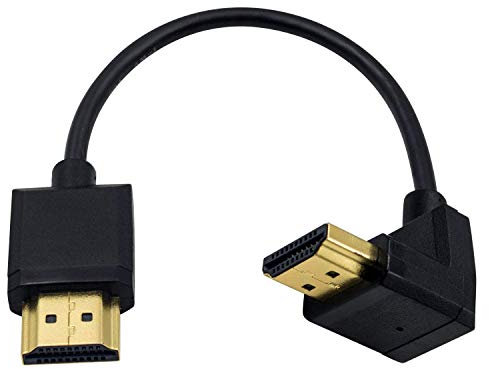 Duttek 4K 90 Degree HDMI Cable 6inch/15cm, Extremely Thin Down Angled HDMI Male to Male Cable for 3D and 4K Ultra HD TV Stick HDMI 2.0 Cord