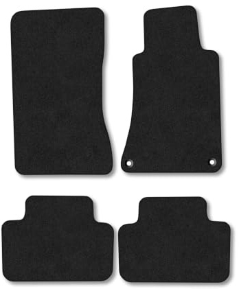 Mercedes C-Class (2001-2008) [Estate, Saloon] Carpet Car Mats | Black Edge Trim Tailored Fit Floor Mats Full Coverage Protection Accessories Easy Clean Anti Slip Made in the UK