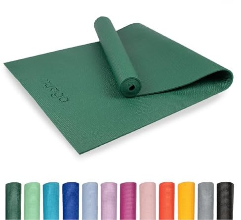 Myga Einsteiger-Yogamatte | Rutschfest & Leicht zu tragen – 4 mm Dicke | Ideal für Yoga, Pilates, Meditation & Fitnessübungen | 173 cm x 61 cm x 4mm | Grün