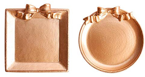 SOIMISS 2Pcs Schmuck Fach Organizer Harz Küche Badezimmer Kommode Eitelkeit Tray Schmuck Gericht Ring Halter Kosmetische Veranstalter für Kerze Parfüm Wohnkultur