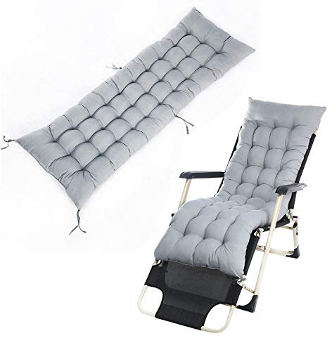 Coussin Inclinable 160 x50 cm , Coussin Inclinable Extérieur avec Corde À Nouer, Coussin Chaise Longue Extérieur ,Coussin transat Jardin,Coussin Bain de Soleil,Coussin Chaise Longue Pliable (Gris)