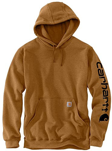 Carhartt Herren Sleeve Logo Hooded Sweatshirt Kapuzenpullover, Brown, XL