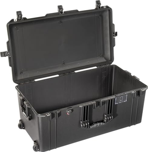 PELI 1646 AIR Koffer, Großer Rollkoffer für Filmkameras und technisches Equipment, IP67 wasserfest und staubdicht, 111 Liter Fassungsvermögen, ohne Schaumstoff, Farbe: Schwarz
