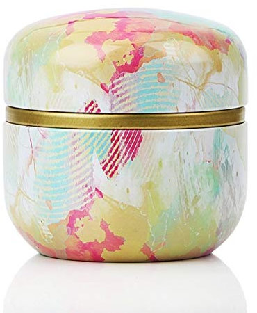 XTYZIL Tea pot ZQ Tea Box Tea Jar Storage Holder Tea Caddies Matcha Container Mini Coffee Powder Organizer Cans Multifunction Round Metal, Color:Colorful clouds