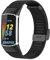 YOOSIDE Metall Armband für Fitbit Charge 6 / Charge 5, Edelstahl Masche Ersatzarmband Kompatibel mit Fitbit Charge 5 für Damen und Herren(Schwarz)
