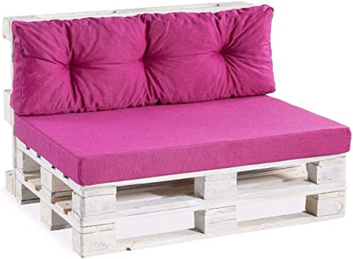 Gutekissen® Palettenkissen Palettenauflagen PPF (Eckkissen 60x40 gesteppt, Rosa)