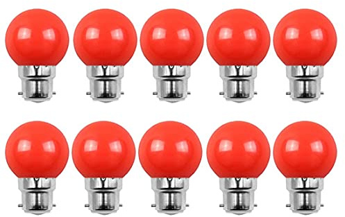 Aiwerttes 10er Pack B22 Bajonett LED Birnen 2W Äquivalent 20W Glühbirne Mehrfarbige Birnen Rot für Girlande Home Bar Party Ambiente Dekoration,Nicht dimmbar