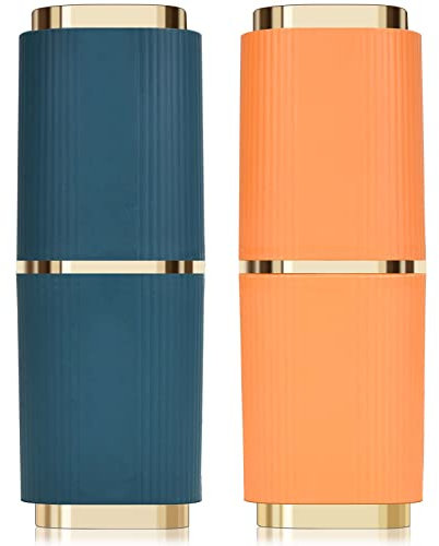 Zahnbürste Etui Reisebox, 2 Stück Zahnbürstenhalter Reisen Zahnbürste Zahnpasta Aufbewahrungsbox, Portable Zahnbürstenhülle Mundspülbecher, Kunststoff Zahnputzbecher Reise Zahnbürstenbox, Blau +Orange