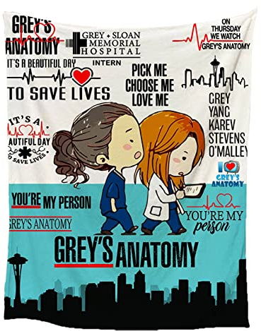 ZXTING Grey's Anatomy Bedruckte Weiche Wolldecke,Matratze,Sofa,Reiseautositz,Warme Decke für Die Inneneinrichtung (Größe : 130 * 150cm)