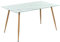 MOG CASA Mesa de Comedor Fija Rectangular Beale | 140 x 80 x 75 cm | Ideal para Cocina o Salón | Materiales Resistentes | Tablero con Efecto Mármol Blanco | Patas de Metal en Imitación Madera