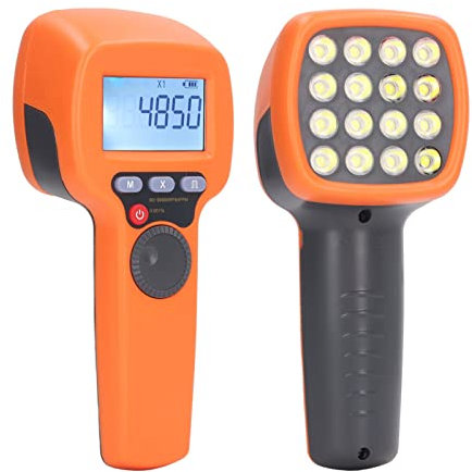 Asixxsix Digitales Hand-Stroboskop, Berührungsloser LED-Blitz-Strobe-Tachometer 60-99999 U/min Tachometer Hohe Genauigkeit 0,001% Digitales Tachometer-Stroboskop für HLK-Motordruckspinnen