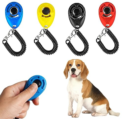 WeddHuis Profi Hunde Clicker, Profi Clicker Clicker Hunde Hunde Clicker Klickertraining Set mit Sprialband Clickertraining für Hunde Katzen Pferde