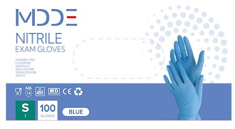 Einweghandschuhe, einmalhandschuhe Nitril handschuhe, untersuchungshandschuhe für medizinische Lebensmittel, puderfrei, latexfrei, hypoallergen (1000, Blau, S)