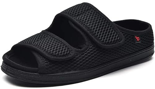 Diabetic Comfort Women's & Men's Extra Wide Fit Swollen Feet Memory Foam Sandals & Shoes for Surgery & Arthritis, Adjustable Open Toe, Elderly Orthopedic Footwear