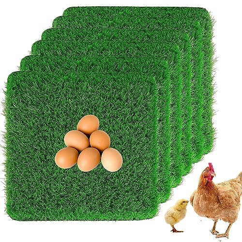 6 Stück Hühner Nistkasten Pads,30x30x2.5cm Tragbare Waschbare Wiederverwendbare Hühnerstreu-Matten, Legenester für Hühner für Hühnerstall, Geflügel, Nistkästen und Enten