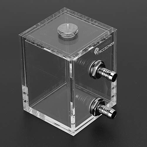 Bewinner Pompe de Refroidissement par Eau, 200 ML 2,4 X 3,1 X 2,4 Pouces Réservoir de Refroidissement en Acrylique Transparent Systèmes de Refroidissement par Eau, Réservoir d'eau pour