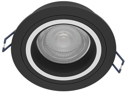 EGLO connect.z Smart-Home LED Einbaustrahler Carosso-Z, ZigBee, App und Sprachsteuerung Alexa, Lichtfarbe (warmweiß-kaltweiß), RGB, dimmbar, Alu Einbauspot schwarz-matt, Ø 9,3 cm