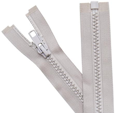 Sawoake 2 Stück #5 25 cm Trennende Jacke Reißverschlüsse für Nähen Mäntel Jacke Reißverschluss grau geformte Kunststoff Reißverschlüsse Bulk Tailor DIY Nähwerkzeuge für Kleidungsstück/Taschen
