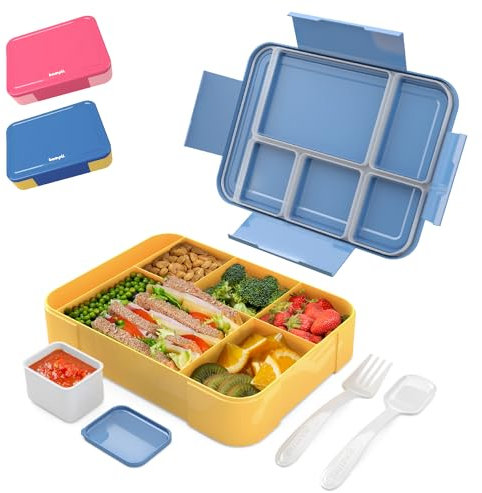 bumpli Lunchbox Gourmet – Brotdose Kinder mit Fächern, Ideal für Schule, Ausflüge – Robuste Brotbox, Lunchbox Schule, Kinder Brotdose mit Stil, Brotdose Schule