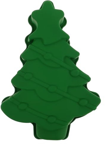 Ciieeo Large Green Christmas Tree Silicone Mold for Cake Biscuit Cupcake Gummy Chocolates 12in DIY Xmas Tree Shaped Baking Pan Holiday Fondant Tray Mold