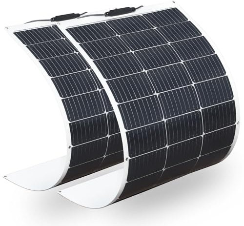 XINPUGUANG 200W 12V Panneau Solaire Souple (2 X100 Watt) Module Monocristallin pour RV, Bateau, Voiture, Camping-car, Caravane, Remise, Batterie 12v