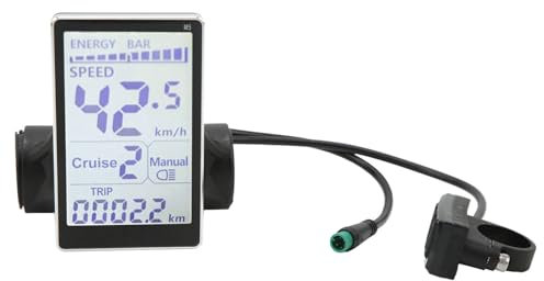 Universal LCD Display 24V-60V - Wasserdichtes M5 Panel für 31,8/22,2mm Fahrräder & E-Scooter - Ersatzcomputer mit ABS-Material