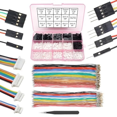 elechawk Kabelsatz und vorgecrimpte Anschlüsse SH1.0 auf DP 2.54 kompatibel mit JST SH 1.0 mm für I2C Qwiic Wappen QT Wire FPV Drohne Flight Controller SpeedyBee F405 Holybro Kakute H7 F7 T-Motor