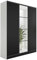 KIER FURNITURE Kleiderschrank mit Spiegel - Schrank Schlafzimmer - Garderobenschrank Flur - Ausziehbare Kleiderstange - Eden v4 - BxHxT 156,4x205x39cm - 3 Türen - Weiß & Schwarz