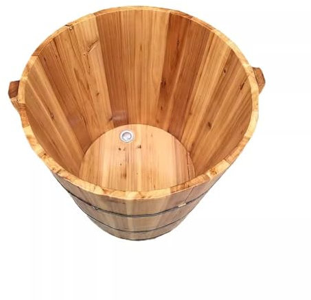 ZCBYBT Bañera de Madera de remojo Bañera de Madera Independiente Bañera de Madera para baño Caliente Interior Baño de Hielo,80W*80H cm