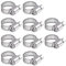 10 Pcs Adjustable Hose Clips 6-12mm, Stainless Steel Pipes Hose Clamps, Rust Resistant Duct Clamp for Securing Hose Connections Home Gas Pipe Flexible Pipe Tube