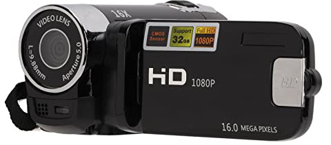 Videokamera Camcorder Full HD 2,7 Zoll Drehdisplay 270 Grad Rotation 16X Zoom digitale USB Schnittstelle integrierter 4K AVI Format kompakt für Reisen Veranstaltungen Heimvideos