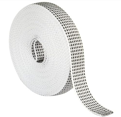 IdeaGenesis - Cinta para Recogedor de Persianas Enrrollables | Cuerda de Repuesto para Carrete de Toque Suave y Rígido | Resiste Rayos UV y Abrasión (Blanca Pintas, Cinta 20mm)