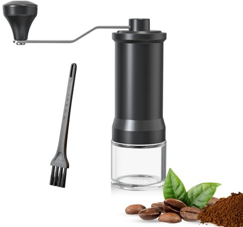 Manuelle Mini-Kaffeemühle - Tragbare Hand-Kaffeebohnenmühle mit 30 g Kapazität, konischer Grat, Kaffeemühle mit Kurbel für Reisen, Camping, Büro, Espresso, Übergießen (Style 2)