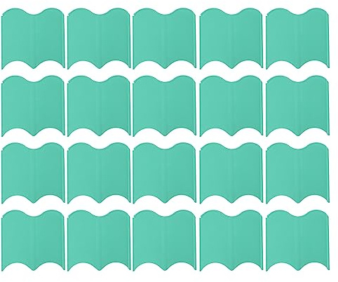 20PCS Interlocking Landscaping Border Kit | Weatherproof PP Garden Perimeter for Lawn/Garden Bed/Vegetable Patch | Hammer - in Design, No Digging Required (Green)
