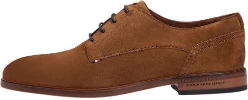 Tommy Hilfiger Herren Derby Schuhe aus Veloursleder, Braun (Coconut Grove), 41