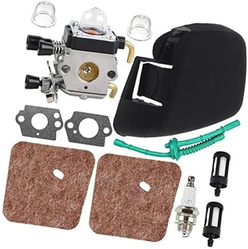 Vuzmode Filtre à air de carburateur FS55R, for STIHL, FS38 FS45 FS46 HL45 FS45C FS46C FS55C FS55RC KM55 coupe-bordures débroussailleuse C1Q-S97 C1Q-S186 avec couvercle de filtre à air bougie d'allumag