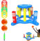 Panier De Basket pour Piscine - But De Piscine Gonflable, Jeu De Volley-Ball | Jeu Aquatique 2 en 1 avec 8 Anneaux De Lancer, Activité Ludique Au Bord De La Piscine pour Et Adultes, Jeux D'été