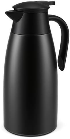 Vexillic Bouteille Isotherme en 304 Acier Inoxydable, 2 L Thermos Café Bouilloires Isolées Isolation thermique 24 heures pour Eau Chaud au Bureau, Hôtel et Restaurant