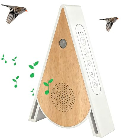Nzkeuf Vogelgezwitscher Box mit Timer, Vogelgezwitscher Bewegungsmelder, Naturgeräusche Box mit Wandhalterung, Vogelzwitschern Box mit 4 Vogelgesang für Spa Bad Entspannung