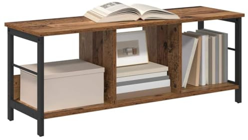 vidaXL Bücherregal 3 Ebenen 102 x 32 x 40,5 cm Holzwerkstoff Altholz