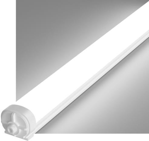 RUISUN LED Feuchtraumleuchte 150CM 45W Naturweiß 4000K, 5625lm, Einfache Montage Wannenleuchte Flach Deckenleuchte Feuchtraum Wasserfest IP65 Werkstattlampe für Büro Keller Garage,Weiß