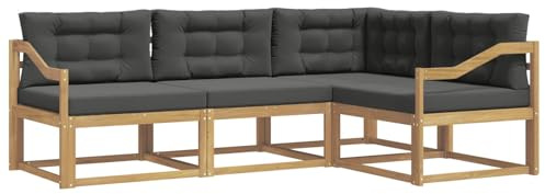 vidaXL Outdoor-Sofagarnitur 3 pcs Weiß und Anthrazit Polyester, Anpassbare Gartenmöbel, modernes Patio-Sofa, gemütliche Sitzgruppe, wetterfest und robust